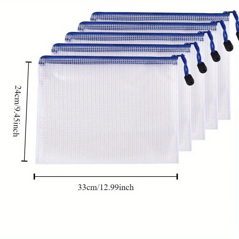 10-Pack Mesh Zipper Pouches A4 A5 A6 Document File Folders Mesh File Pouches Zpaxo