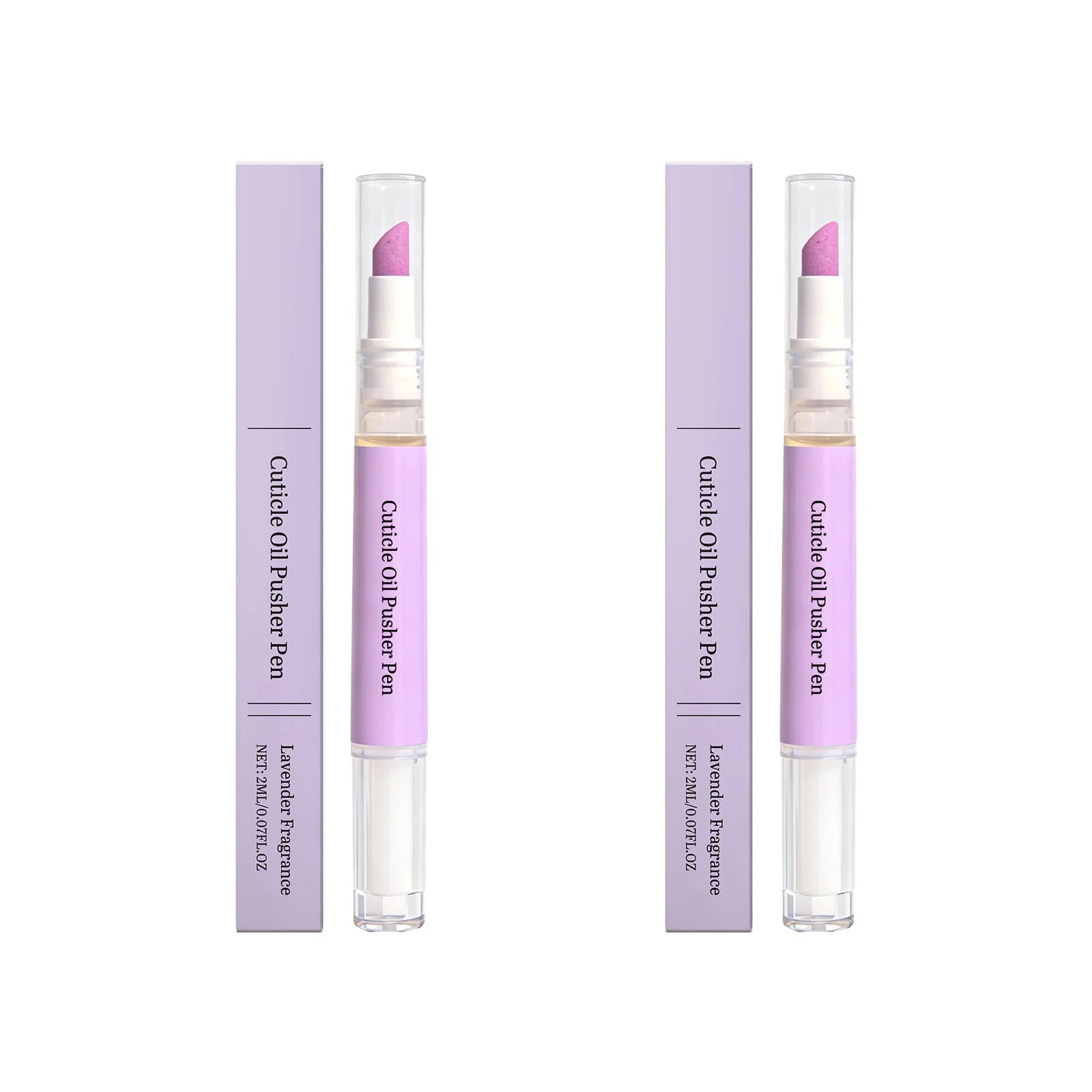 2-in-1 Cuticle Oil Pusher Pen | Lavender Nail Care Tool Cuticle Oil Pen Zpaxo 2Pcs