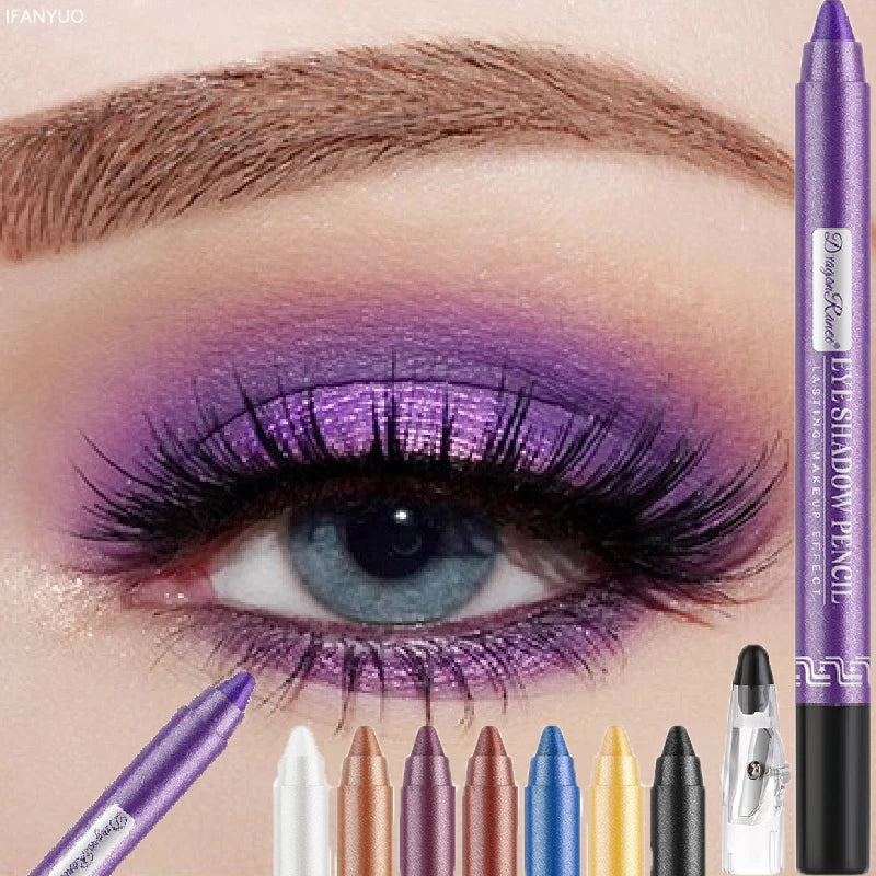 12Colors Glitter Eyeshadow Pen Long Lasting Matte Eye Shadow Palette