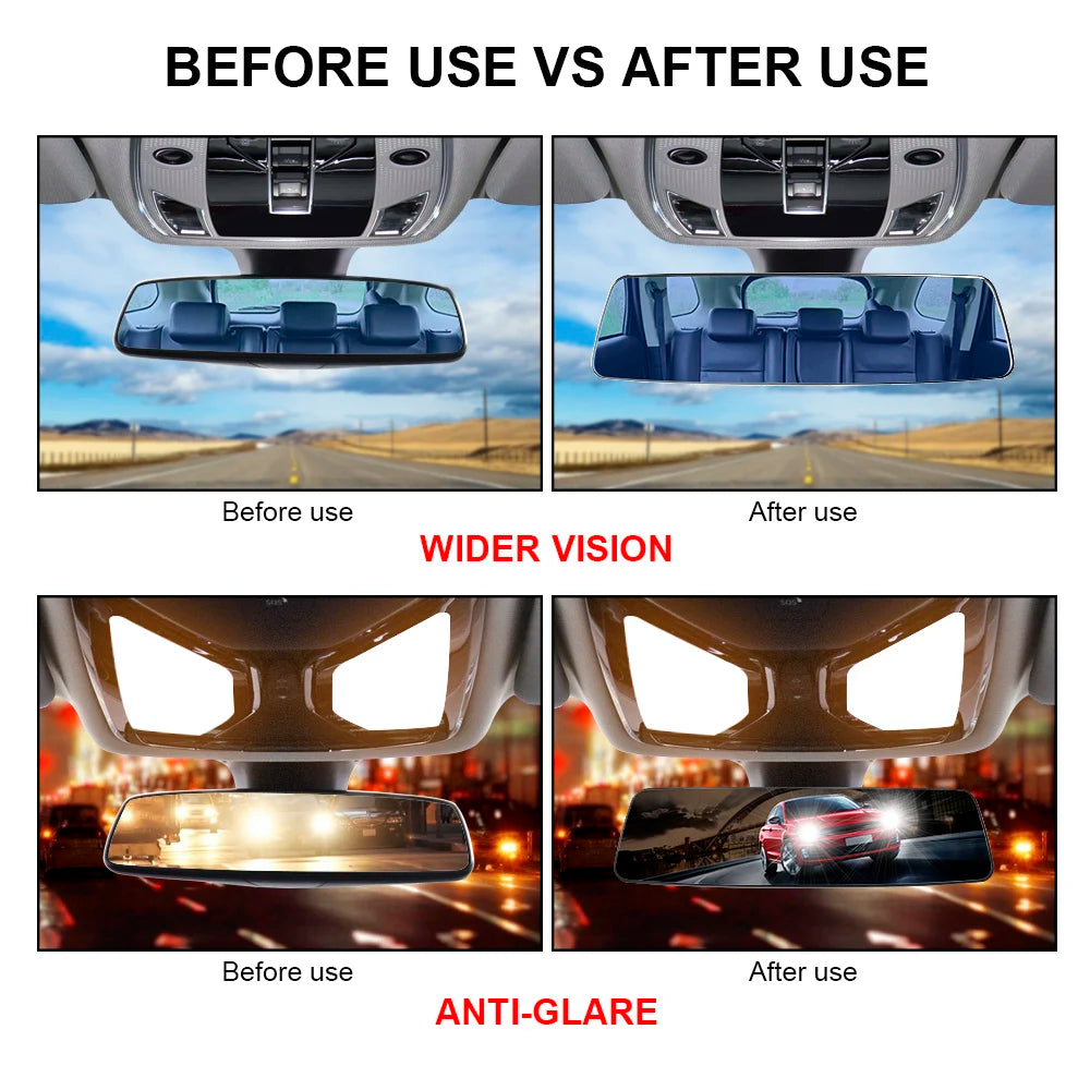 2 5D Full Creen HD Glass Car Interior Rear View Mirror 3000R Micro