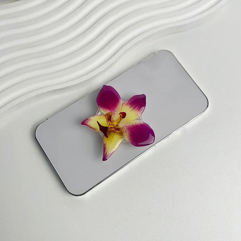 Acrylic Flower Phone Grip Ring Holder & Folding Stand