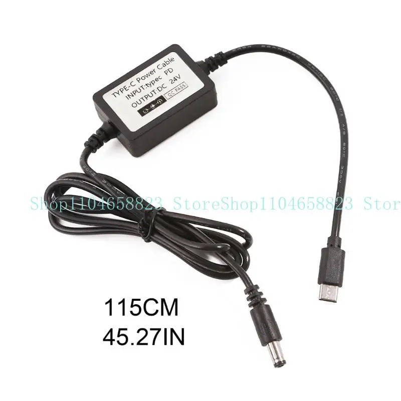 USB TypeC 20V to DC24V 5.5x2.1mm Power Cable 12V 15V 20V In 24V Out for 24V Cameras and Speaker Led Lights Power Supply Zpaxo