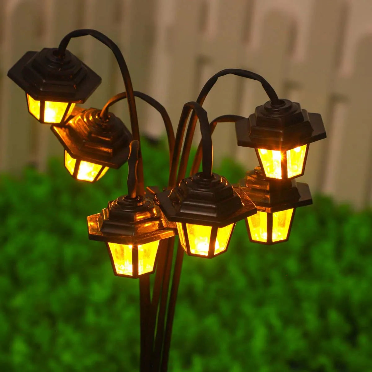 6LED Solar Hexagonal Palace Light 8-mode Outdoor Courtyard Christmas Zpaxo YELLOW 6LED