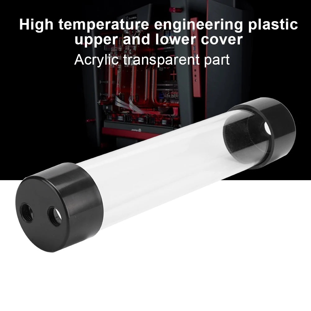 Transparent Cylindrical Computer Water Cooling Water Tank 240MM for Practicality Zpaxo
