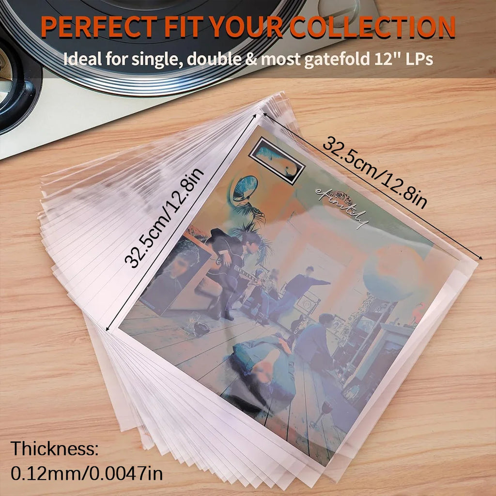 12-Inch Vinyl Record Sleeves – Clear LP Protective Bags 20/50 Pack
