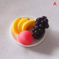 ▶6Pcs/set Mini Simulation Fruit Plate Grape Banana Peach Dollhouse Kitchen Decoration Zpaxo A