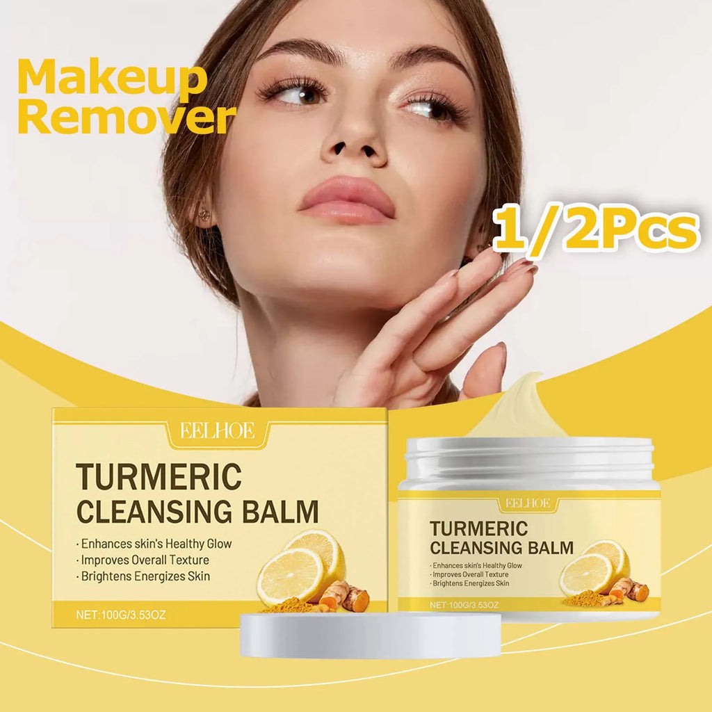Ginger Lemon Makeup Remover Cleansing Facial Non-Tightening Gentle Makeup Face Eye Lip Makeup Remover Turmeric Cleansing Balm Zpaxo