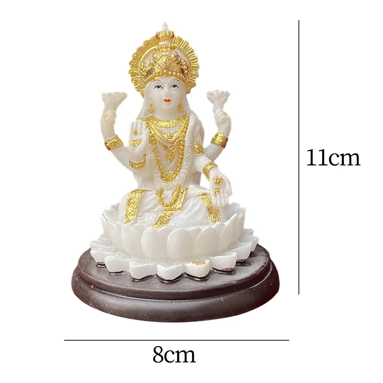 Hindu Goddess Lakshmi Statue Indian Goddess Feng Shui Decor Desktop Ornament for Table Bookshelf Office Cabinet Diwali Gift Zpaxo