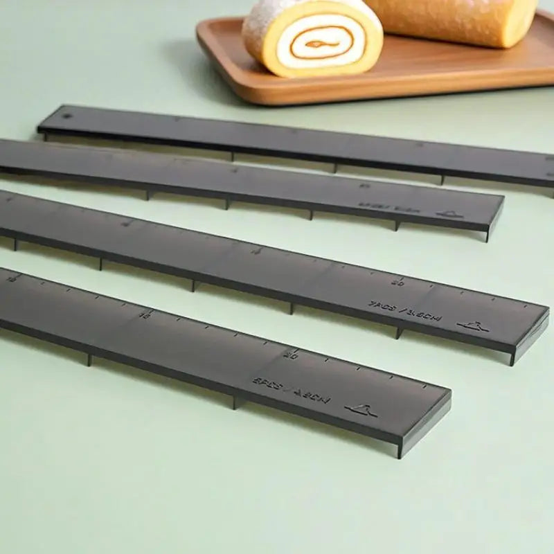 4Pcs Biscuit Cake Cutting Roll Scale Ruler Cake Roll Ruler Uniform Division Molds Pastries Bakings Kitchen Dessert Making Tool Zpaxo