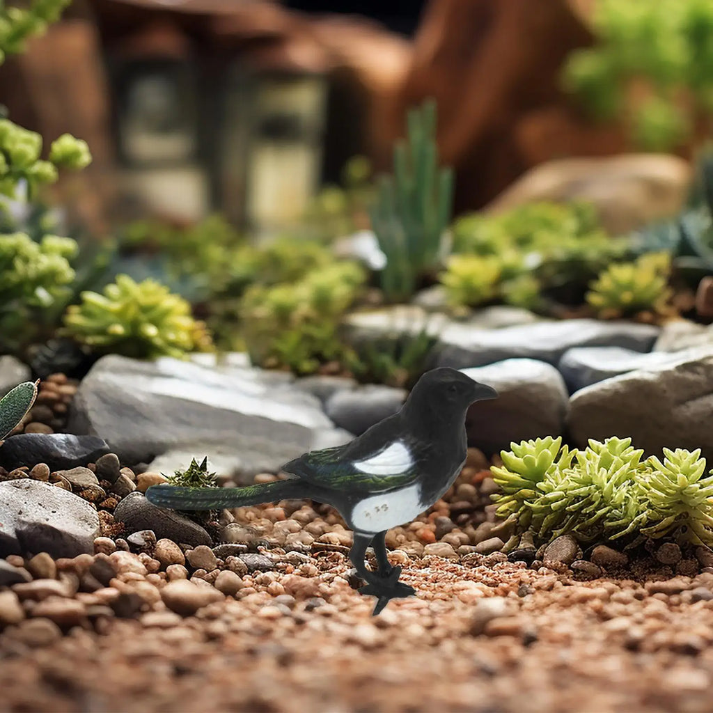 Magpie Simulation Bird Statue Decorative Artificial Garden Ornament Zpaxo