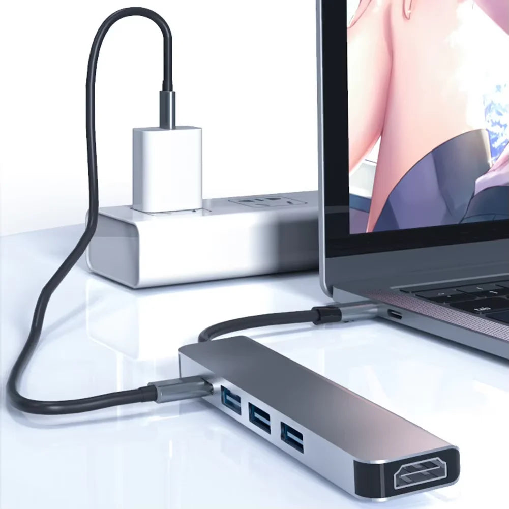 TYPE-C 5-in-1 Docking Station USB High-speed Transfer Hub Zpaxo