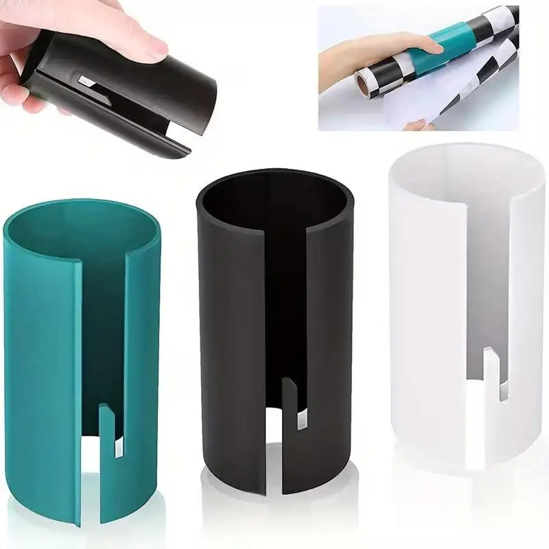 2pcs Christmas Paper Cutter: Manual Plastic Wrap Tool for Gift Wrapping, No Battery Needed. Zpaxo