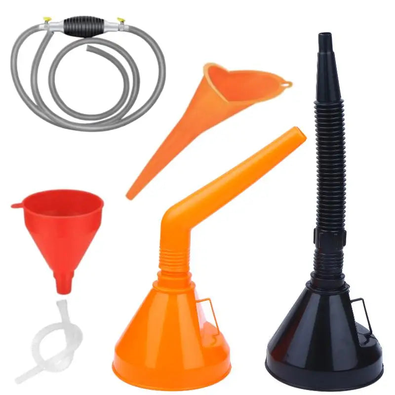 Right-Angle Plastic Oil Funnel Kit – Car & Motorcycle Refueling