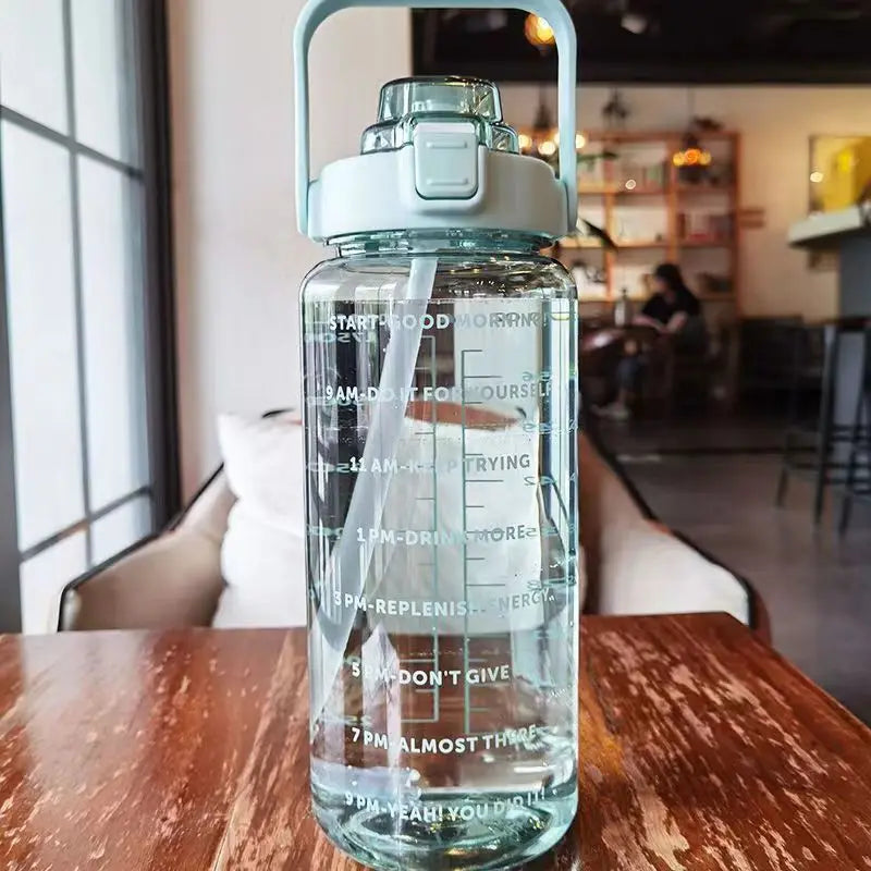 Portable Water Bottle Large Capacity Plastic Straw Cup Beverage Zpaxo 1pc green