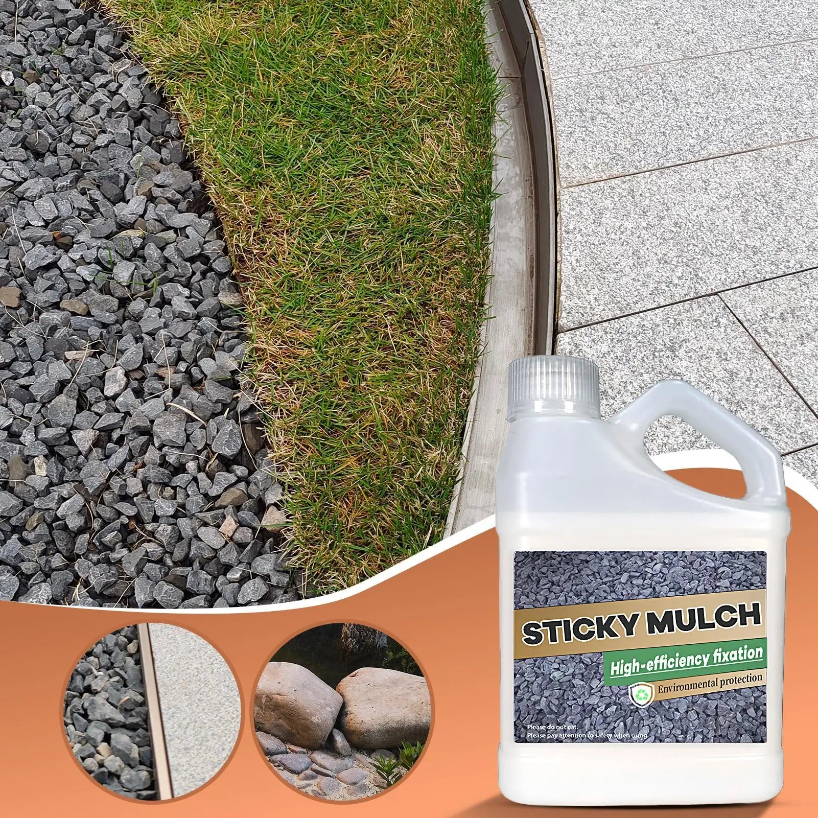 Stone Glue Quick Drying Landscape Adhesive Clear Waterproof Glue for Rocks Sealer Adhesive Stabilizer Outdoor Garden Gravel Zpaxo