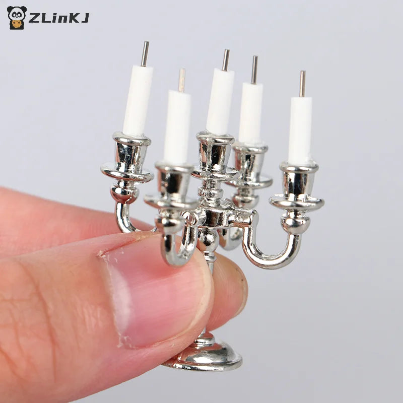 ▶1:12 Dollhouse Candle Holder Miniature Candlestick Doll Accessories Playing House Scene Model Photo Props Kidds Toy Gift Zpaxo