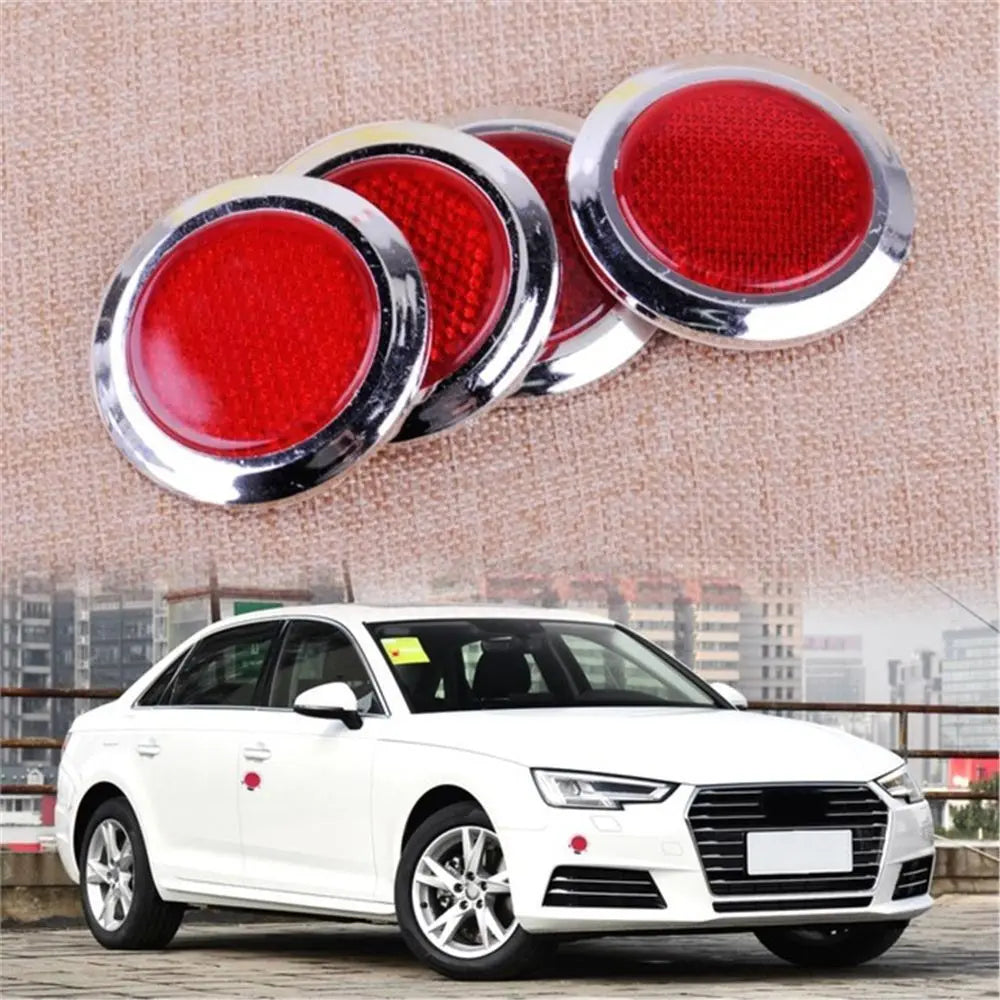 Red Round Bike Car Auto Reflector Safety Warning Reflective Strips Zpaxo
