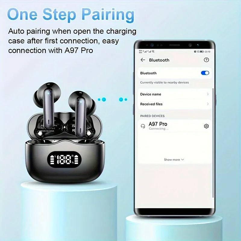 UYUXIO Wireless Earphone 40dB Noise Cancelling Bluetooth 5 3