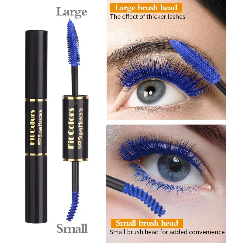 Double Head Colorful Mascara Waterproof Fast Dry Eyelashes Thick