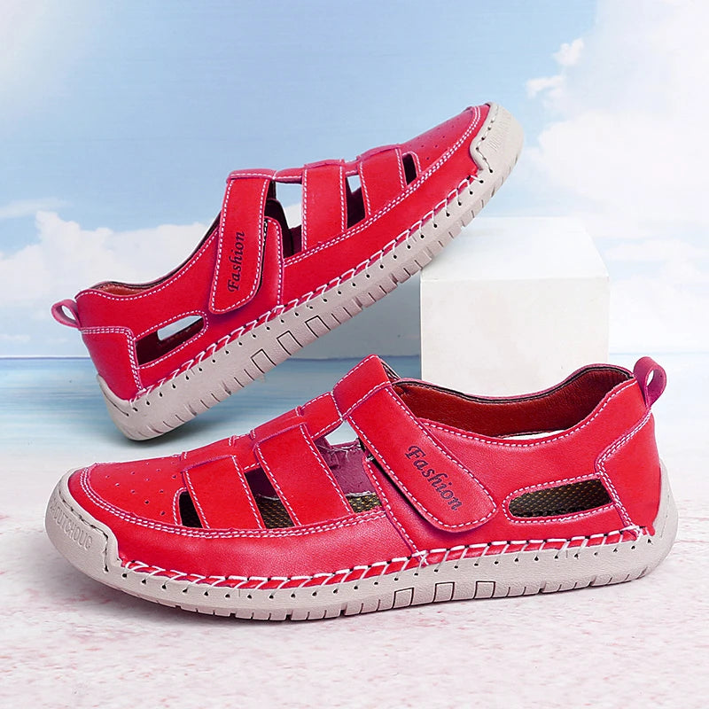 Summer Men Sandals Leather Mens Casual Shoes Outdoor Beach Roman