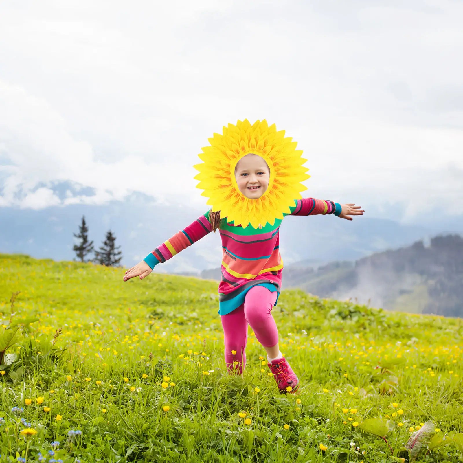 Sunflower Headgear Cover Lightweight Comfortable Performance Prop Party Supplies Games Accessory Kindergarten Decor 45Cm Sunny Zpaxo Default Title