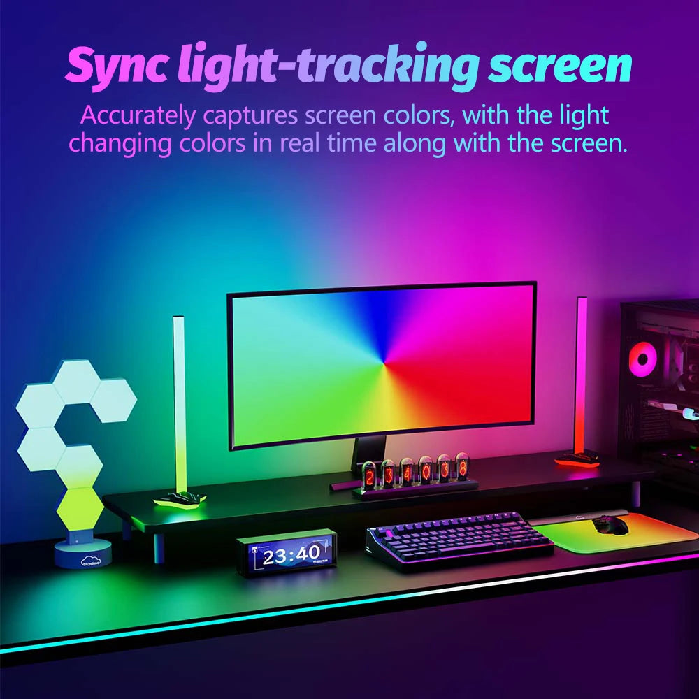 Upgraded RGBIC LED Strip Light PC Monitor Backlight Screen Color Music Sync Computer Light Bar with Dual USB Port APP Control Zpaxo