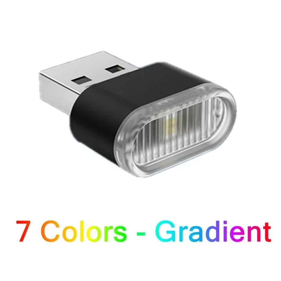 USB Mini LED Ambient Light, Car Interior Neon Lamp, Emergency Lighting, Night Light, PC Laptop Plug and Play, Portable USB Light Zpaxo Seven Colors