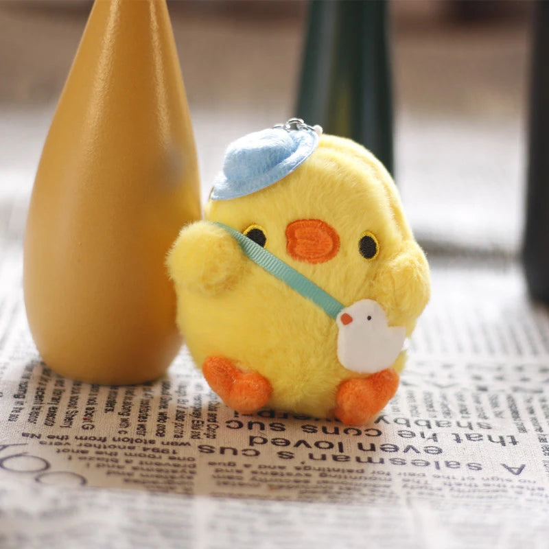 ▶1PCS Cartoon Plush Little Yellow Chicken Toy Doll Keychain Pendants Lovely Mini Chicken Plush Toys Bag Keychain Pendants Zpaxo A1