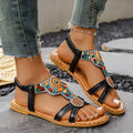 2026 Women Sandals Bohemian Sandals Outdoor Soft Sole Beach Sandals Platform Lightweight Casual Women Shoes Flat Plus Size Shoes Zpaxo black 43