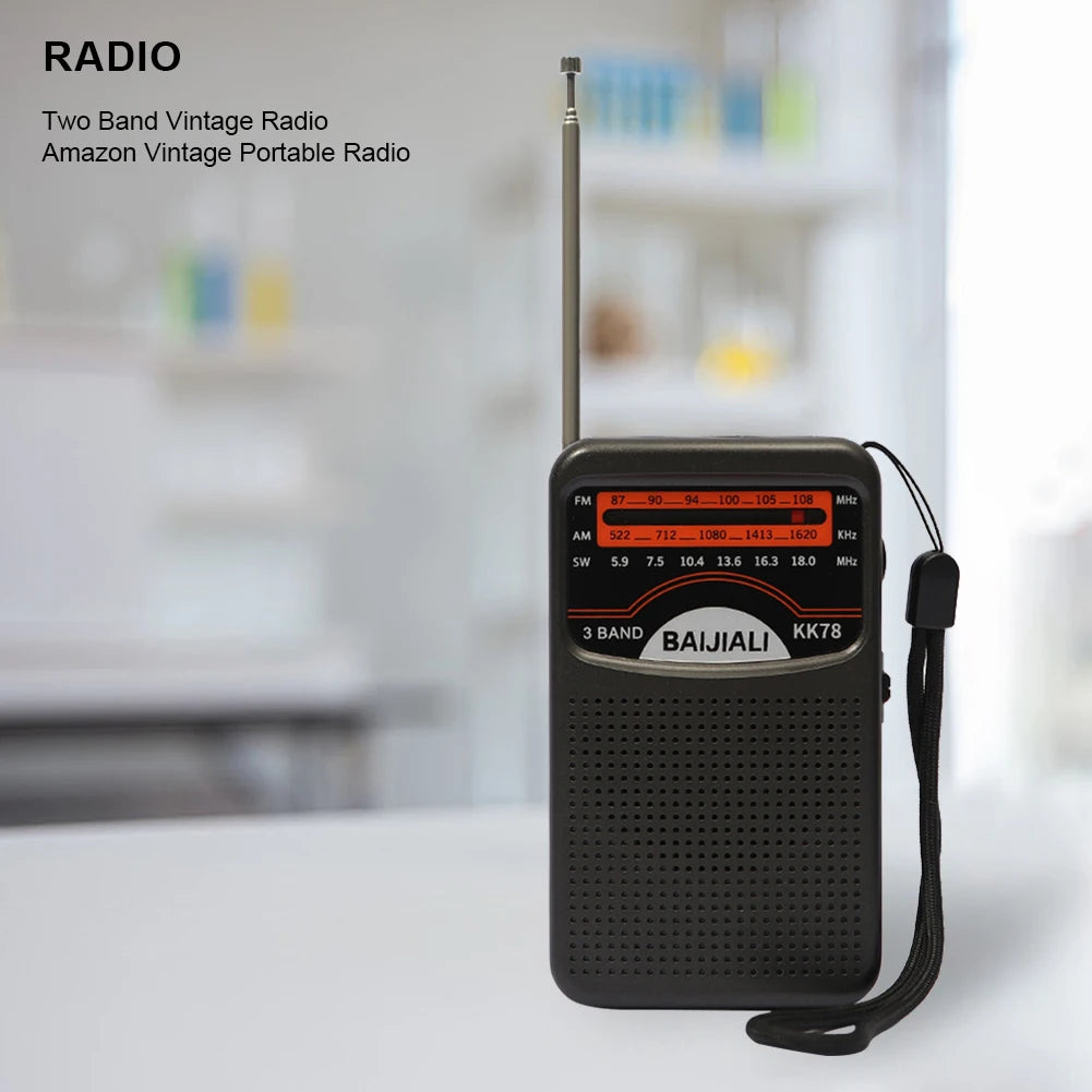 Digital Radio Built-in Speaker Portable Mini Radio SW/AM/FM Battery Operated Telescopic Antenna for Indoor Outdoor Emergency Use Zpaxo
