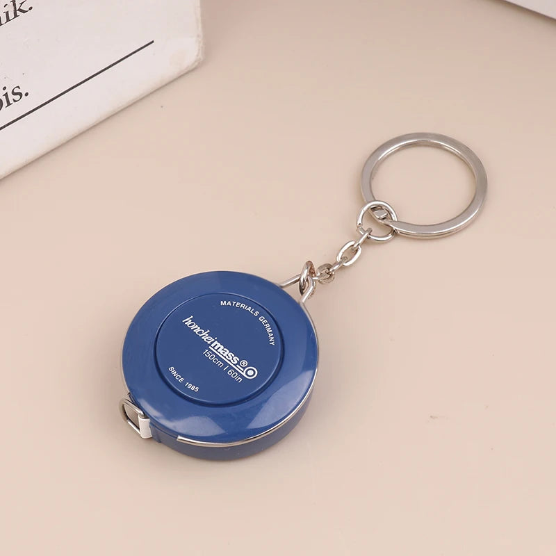 Mini ABS Plastic Measure Ruler Centimeter Inch Roll Tape 150/60Inch Keychain Tape Measure Portable Retractable Measuring Tool Zpaxo Blue