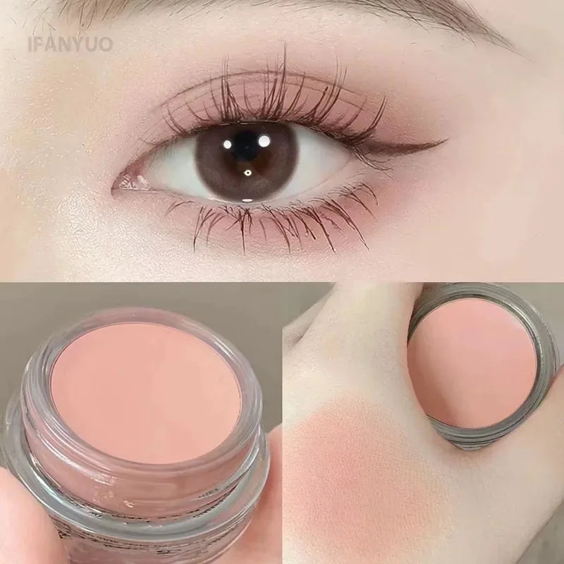 Matte Nude Pink Eyeshadow Blusher Cream Waterproof Long Lasting Silky