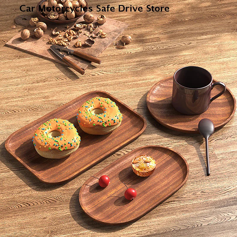 Wooden Tray Whole Walnut No Splicing Serving Board Natural Cut Trays