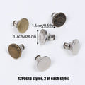 12Pcs Jean Button Pins No Sew Instant Replacement Buttons Adjustable Reusable Snap Tack Pant Button Tightener for Loose Jeans Zpaxo 12Pcs