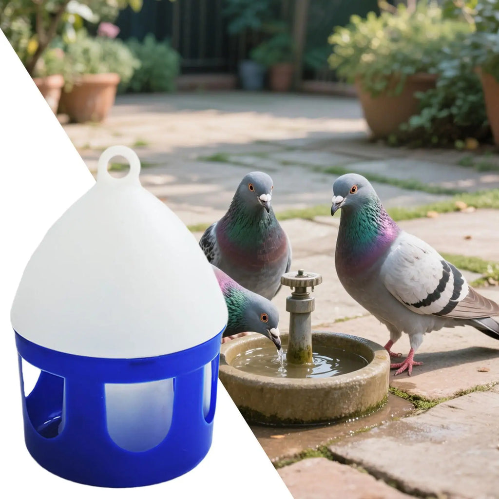 Pigeon Feeder 2L Large Bird Drinker Removable Spill-Proof Pigeon Waterer for Outdoor Bird Cage Hydration Duck Keeping Brooder Zpaxo