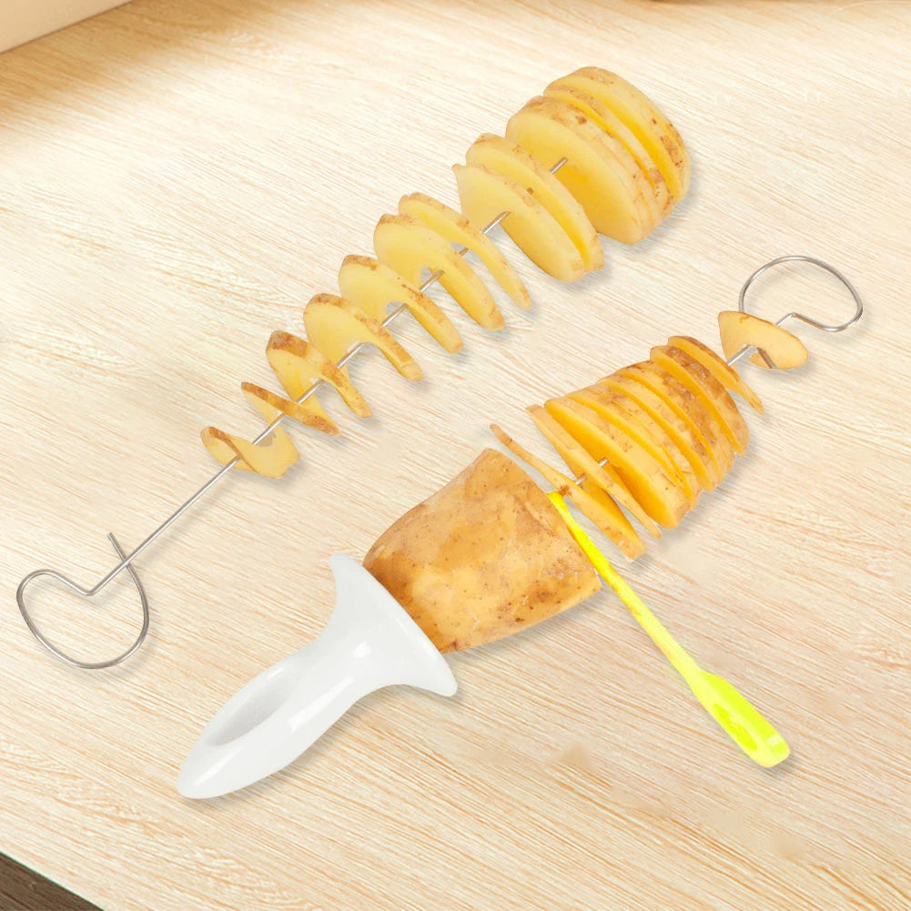 Spiral Potato Cutter 4 Stainless Steel Sticks Tornado Slicer