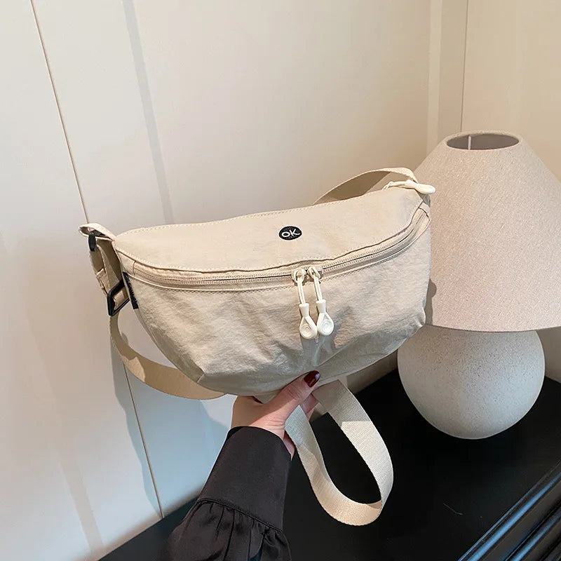 Soft Shoulder Cloth Bag Women's Bag Crossbody Bag Mobile Phone Cosmetics Fashionable Shoulder Bag Dumpling Bag Birthday Gift Zpaxo