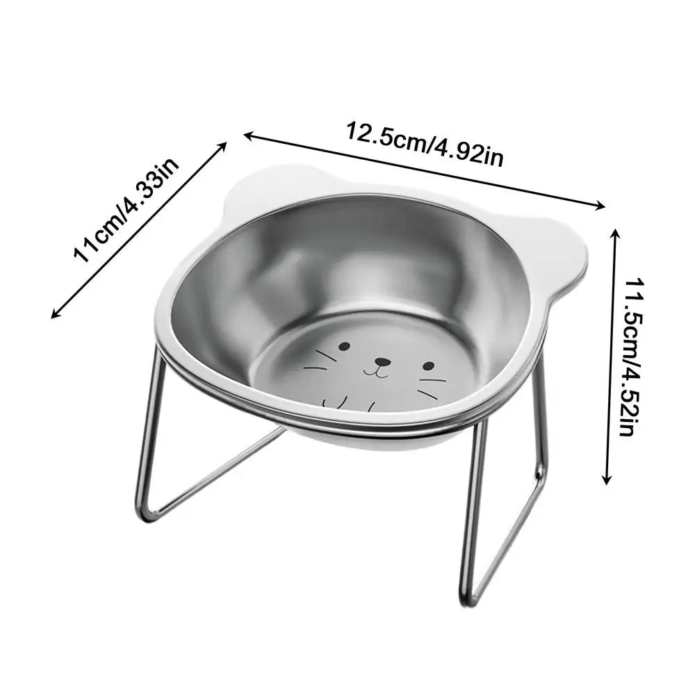 Cat Food Bowls Elevated Stainless Steel 15 Tiltednon-slip Dishes