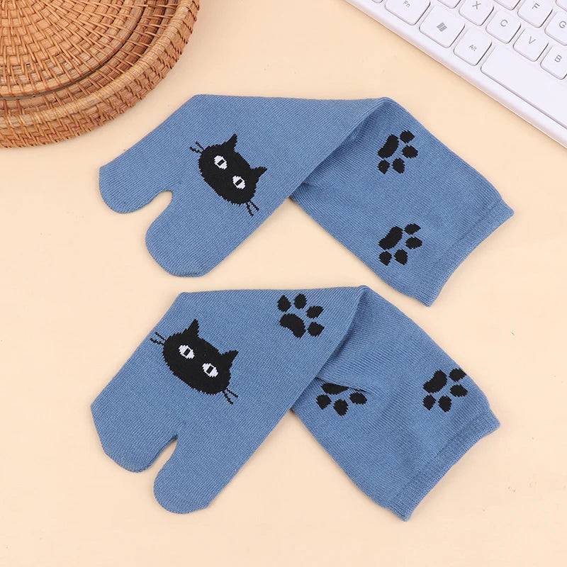 1Pair Japanese Two Finger Socks Unisex Clog Polyester Toe Separation Zpaxo