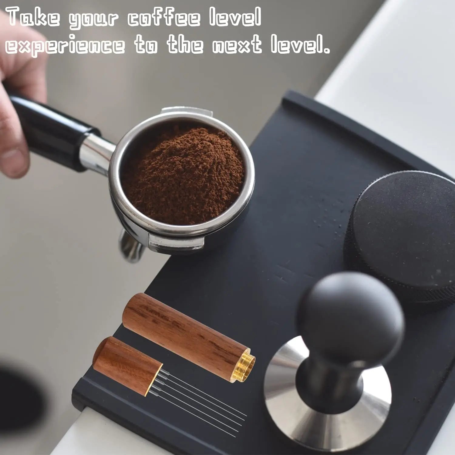 6-Needle Espresso Distribution Tool – WDT Wood Handle
