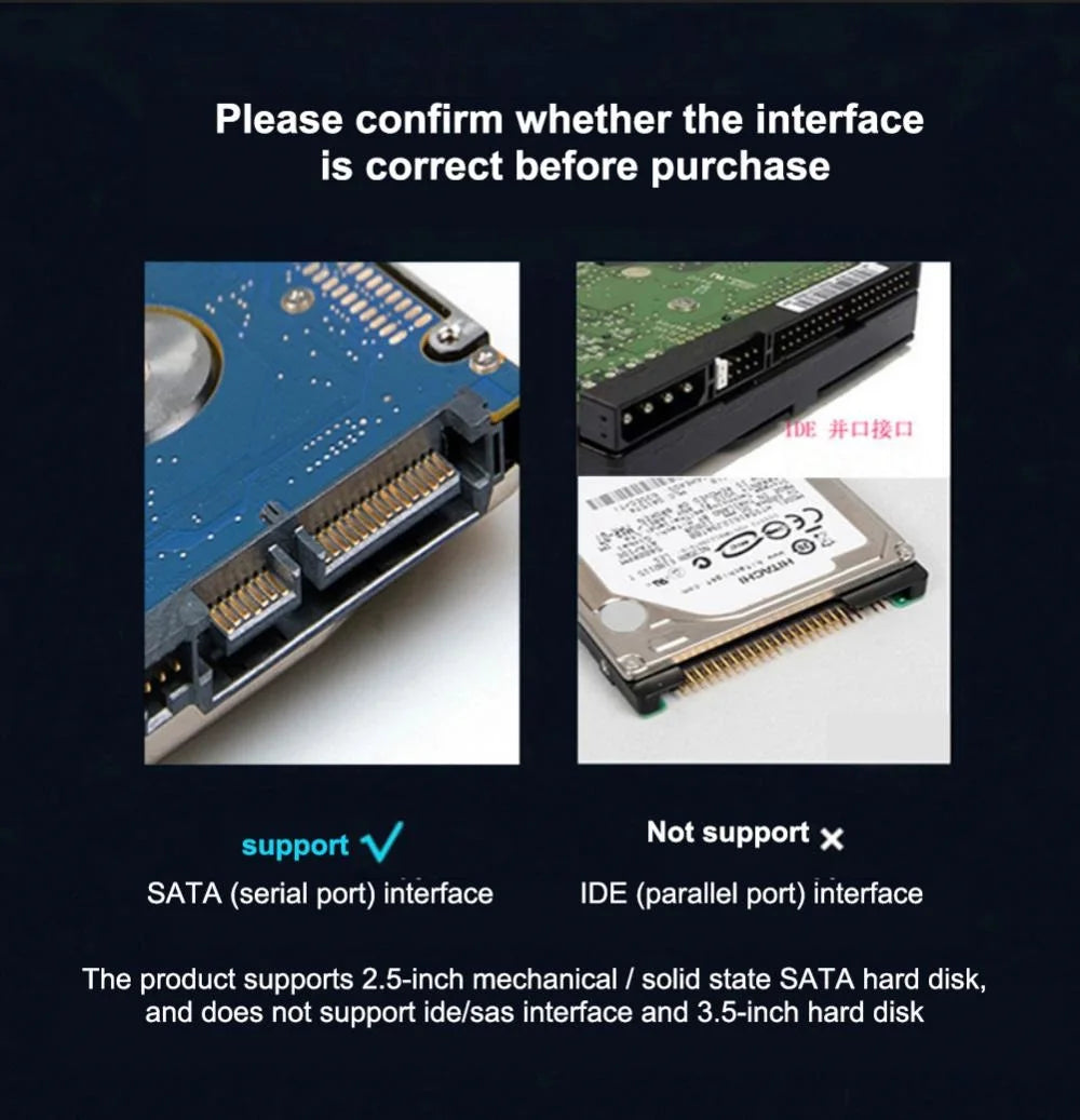 SATA to USB 3.0 / 2.0 Cable Up to 6 Gbps for 2.5 Inch External HDD SSD Hard Drive SATA 3 22 Pin Adapter USB 3.0 to Sata III Cord Zpaxo