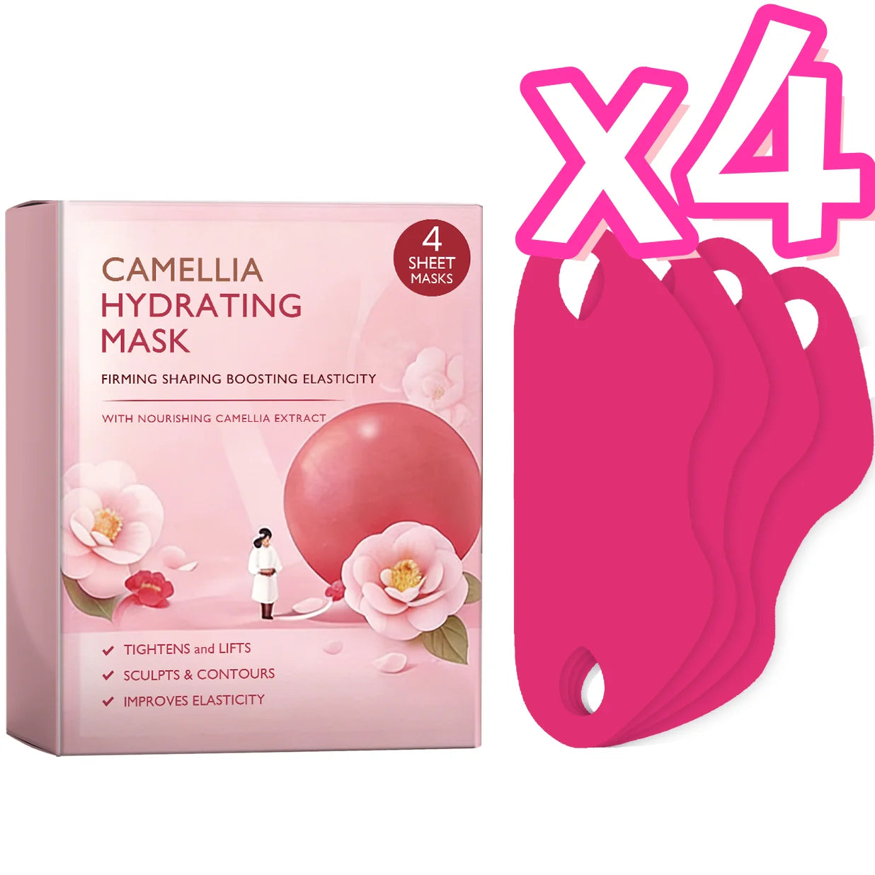 V-Line Chin Lifting Mask – Firming Face Slimming Bandage 4 Pcs Chin Lifting Face Mask Zpaxo 4pcs in boxed x 4pcs