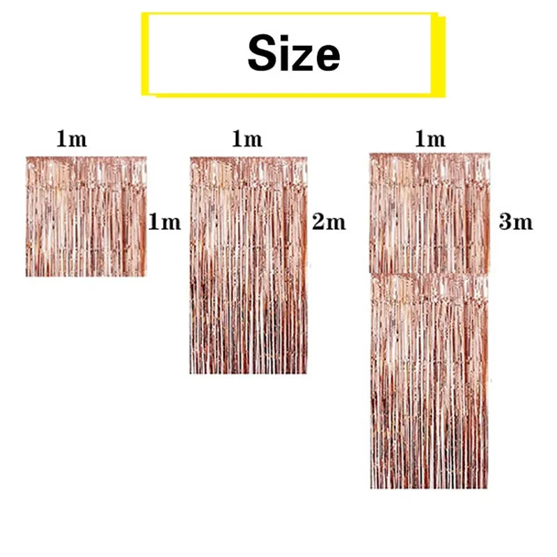 1 2 3 Meters Party Backdrop Wedding Decor Curtains Tinsel Curtain