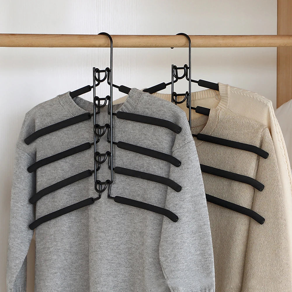 5 Layer Mounted Hanger Household One-piece Clothes Detachable Storage