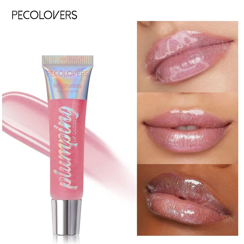 1PC Moisturizing Reducing Lip Lines Lip Gloss Lip Plumper Glitter Nutritious Liquid Lipstick Cherry Jelly Lip Oil Clear Lipgloss Zpaxo