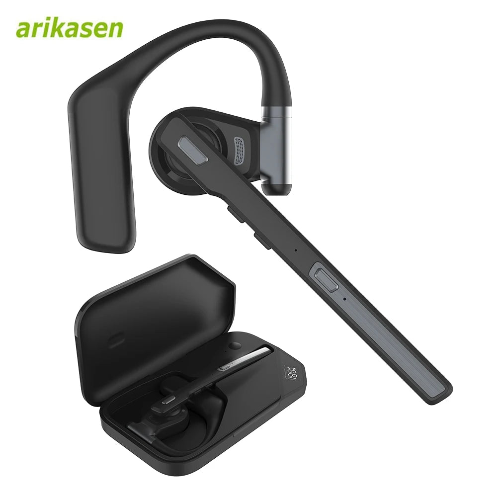 Bluetooth 6 0 Headset Wireless Hands-free Earpiece ENC Dual Mic Mute