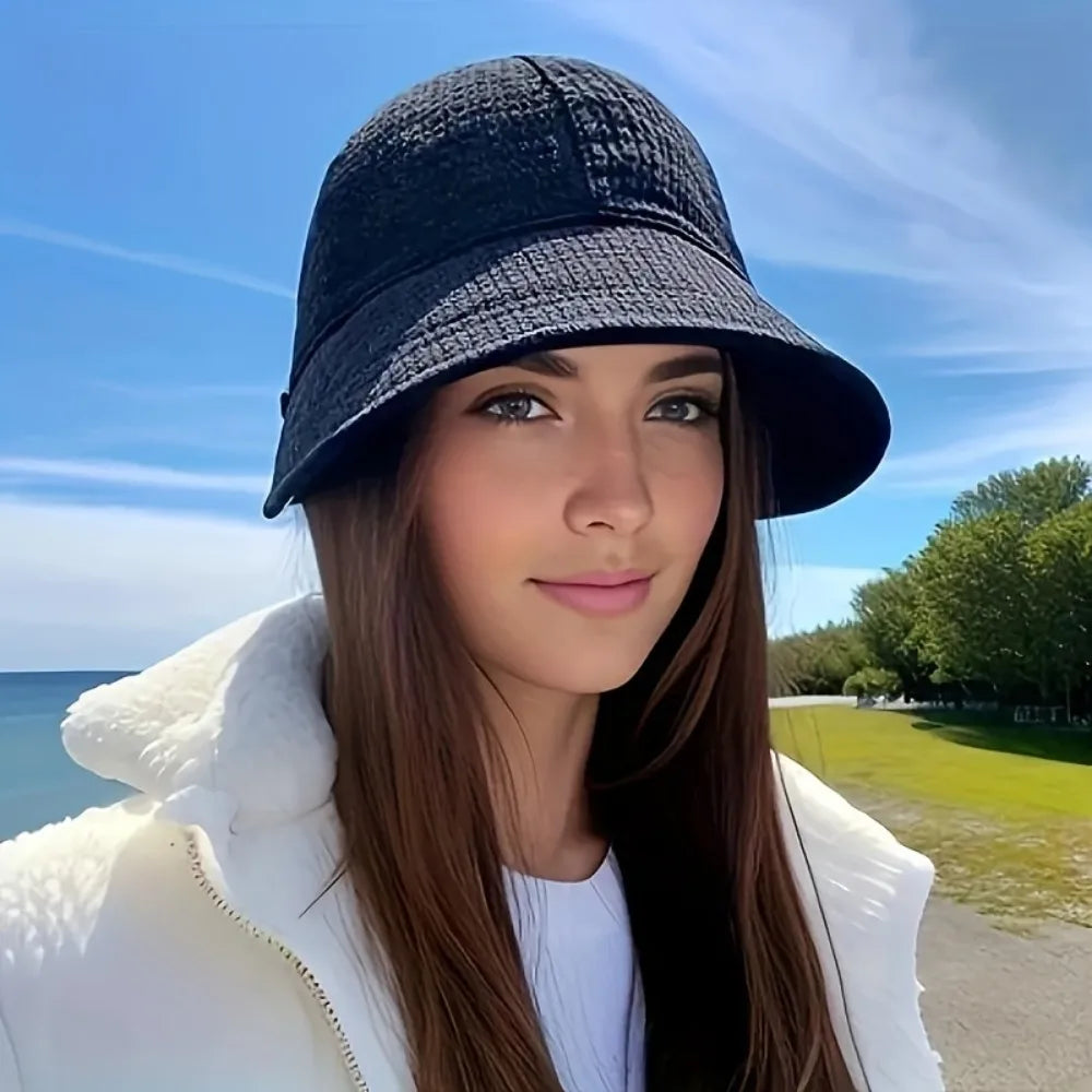 Women's Drawstring Waffle Pattern Baseball Cap Fashionable Sun
