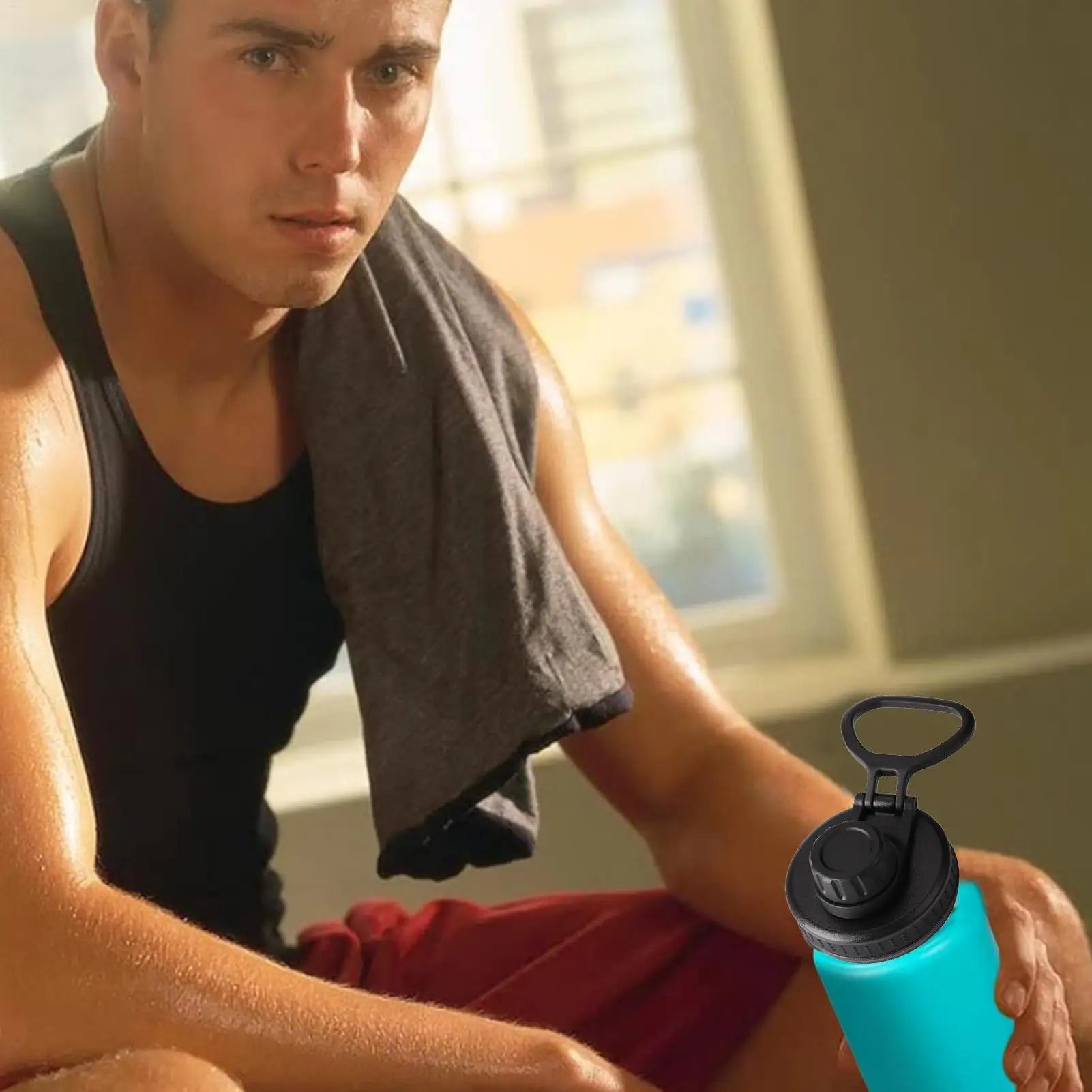 Water Bottle Lid Replacement Cup Mouth Cover Spout Handle Gym Outdoor