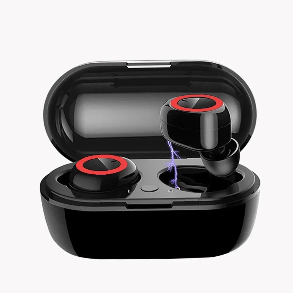 Y50 TWS Bluetooth Earphone 5 0 Wireless Headset Waterproof Deep Bass Zpaxo Black-Red