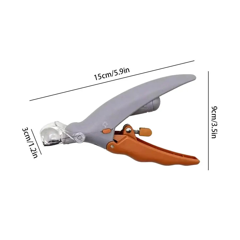Dog Cat Pet Nail Clipper LED Light 2-in-1 Illuminated Safety Lock Catcher Cap Dogs Safe and Easy-to-Use Pet Grooming Kit Tool Zpaxo
